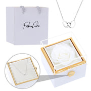 Eternal Rose Box - W/ Engraved Necklace & Real Rose.
