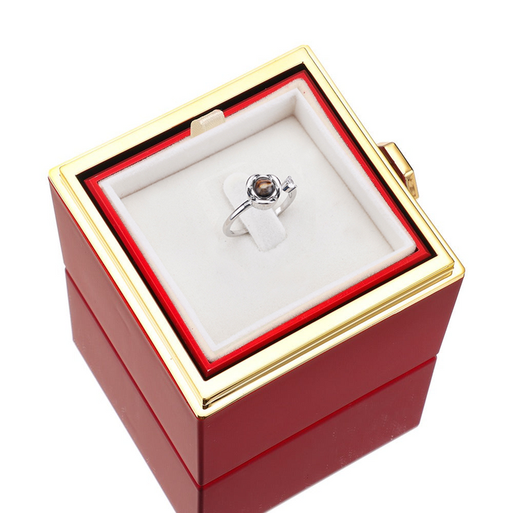 Eternal Rose Box - W/ Projection Ring & Real Rose