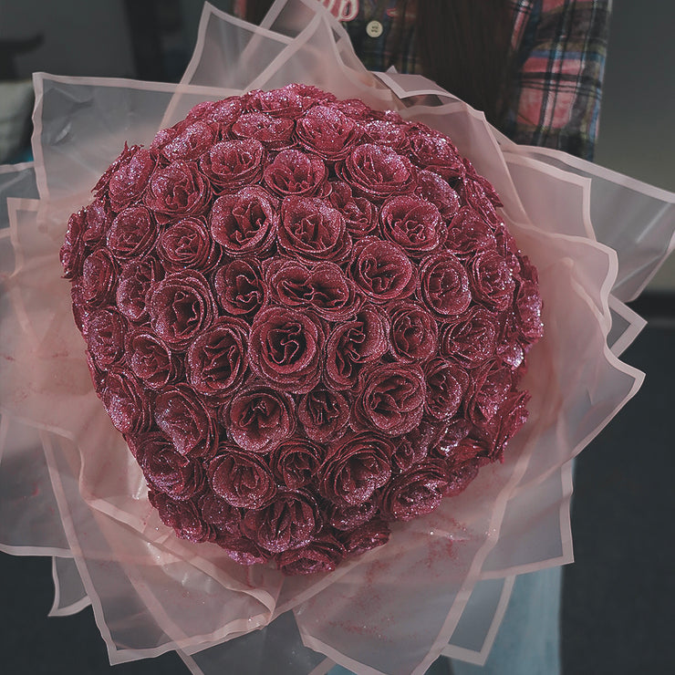Bouquet de roses scintillantes