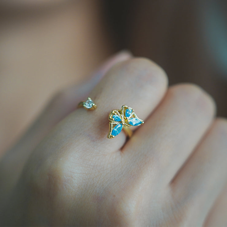 Anillo de Fidget Mariposa Azul