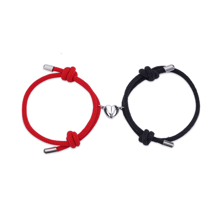 Long Distance Couple Magnetic Heart Bracelet Matching Distance
