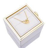 Eternal Rose Box Gift Bundle - W/ Engraved Necklace