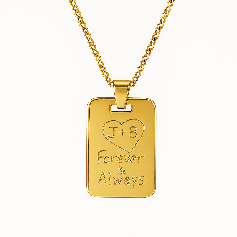 Collar con colgante de escritura a mano personalizado