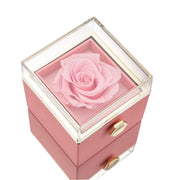 Scatola per rose eterne - con anello di proiezione e rosa vera