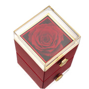Ewige Rosenbox - mit gravierter Halskette und echter Rose