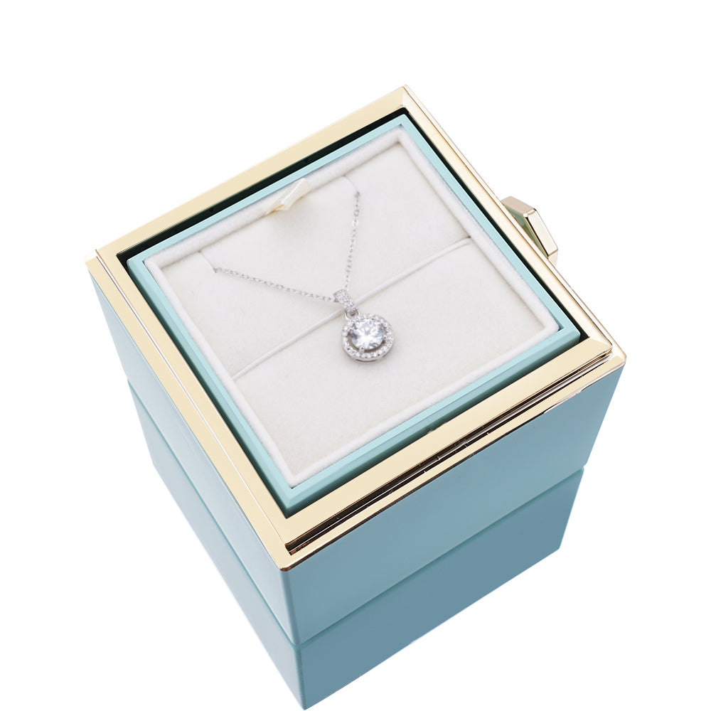 Caja de Rosa Eterna - Con Collar S925 y Rosa Real