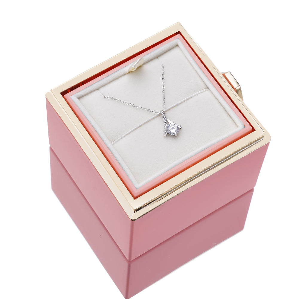 Caja de Rosa Eterna - Con Collar S925 y Rosa Real