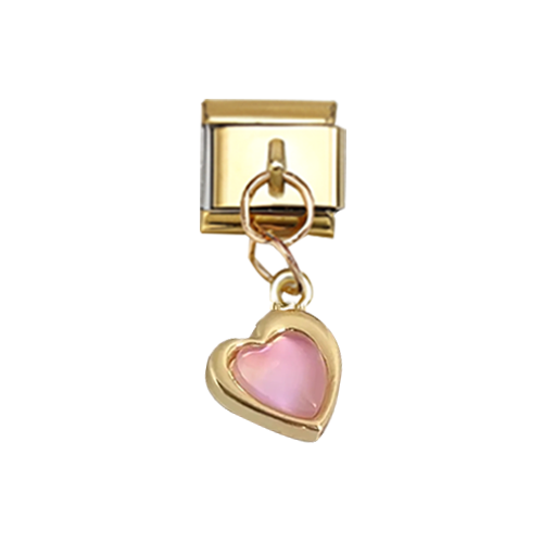 Coeur rose pendant