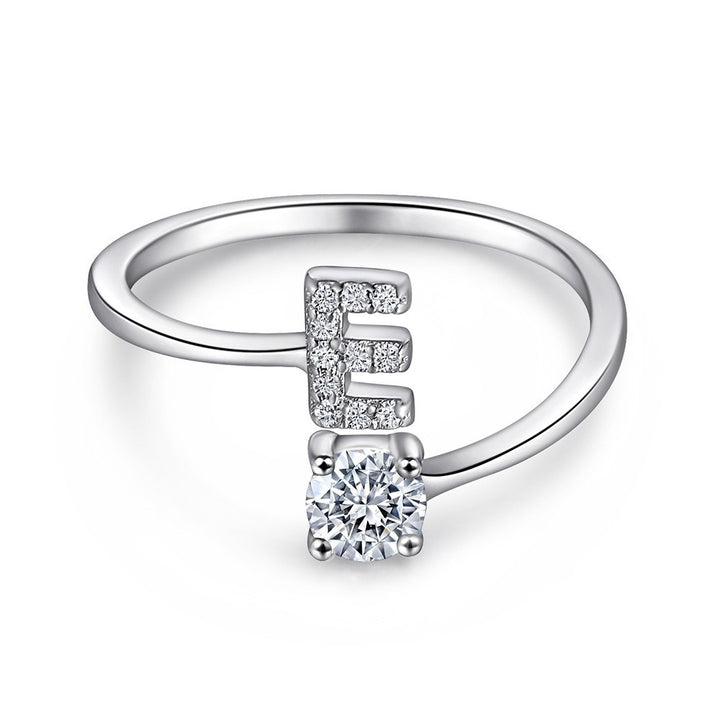 Bague initiale en argent sterling