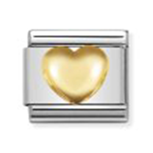 Gold Heart  on Silver