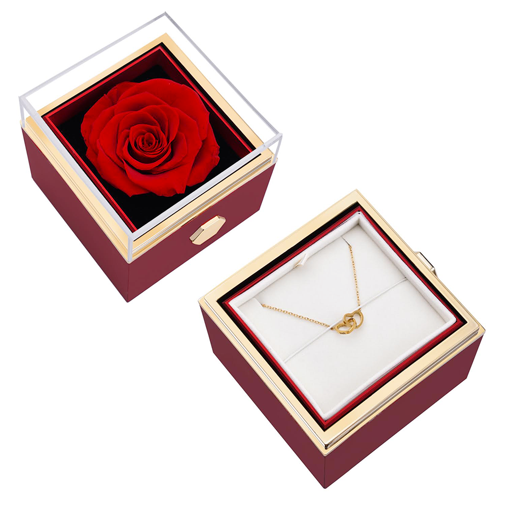 Eternal Rose Box - W/ Engraved Necklace & Real Rose – FabuLove