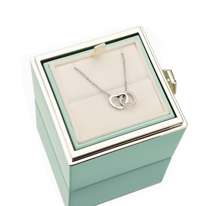 Eternal Rose Box Gift Bundle - W/ Engraved Necklace