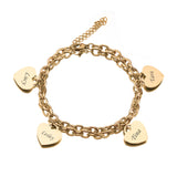 Pulsera personalizada con corazón grabado, con 1 a 5 dijes