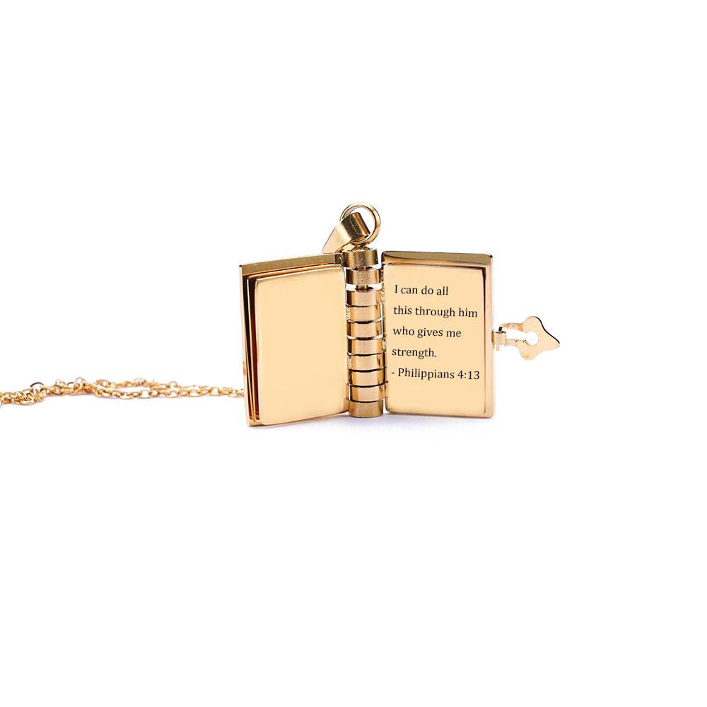 Personalized Book Locket Necklace FabuLove personalized-book-locket-necklace-fabulove