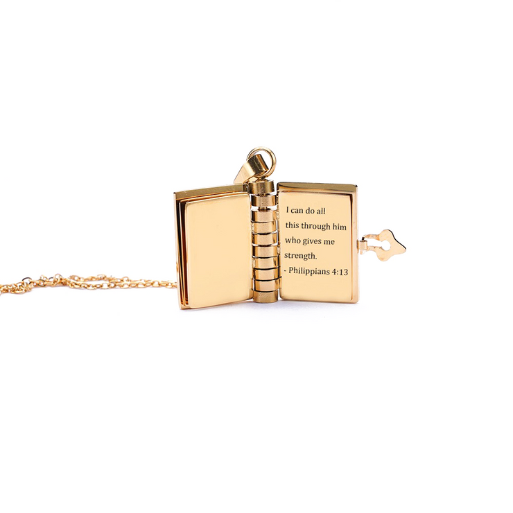 Personalisierte Buch-Medaillon-Halskette