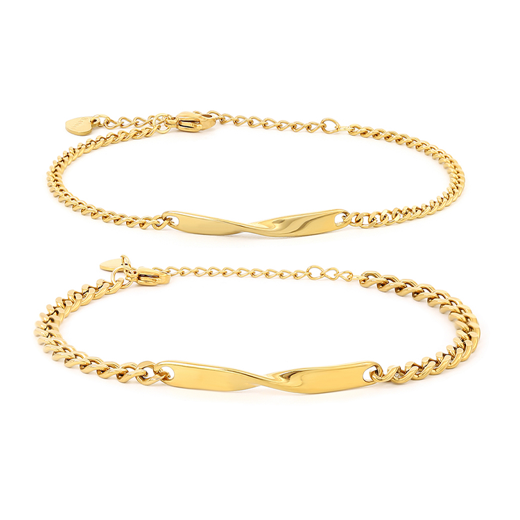 Zestaw Bransoletek Z Grawerowaną Nieskończonością