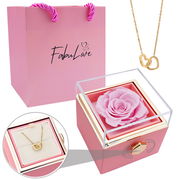 Eternal Rose Box - W/ Engraved Necklace & Real Rose