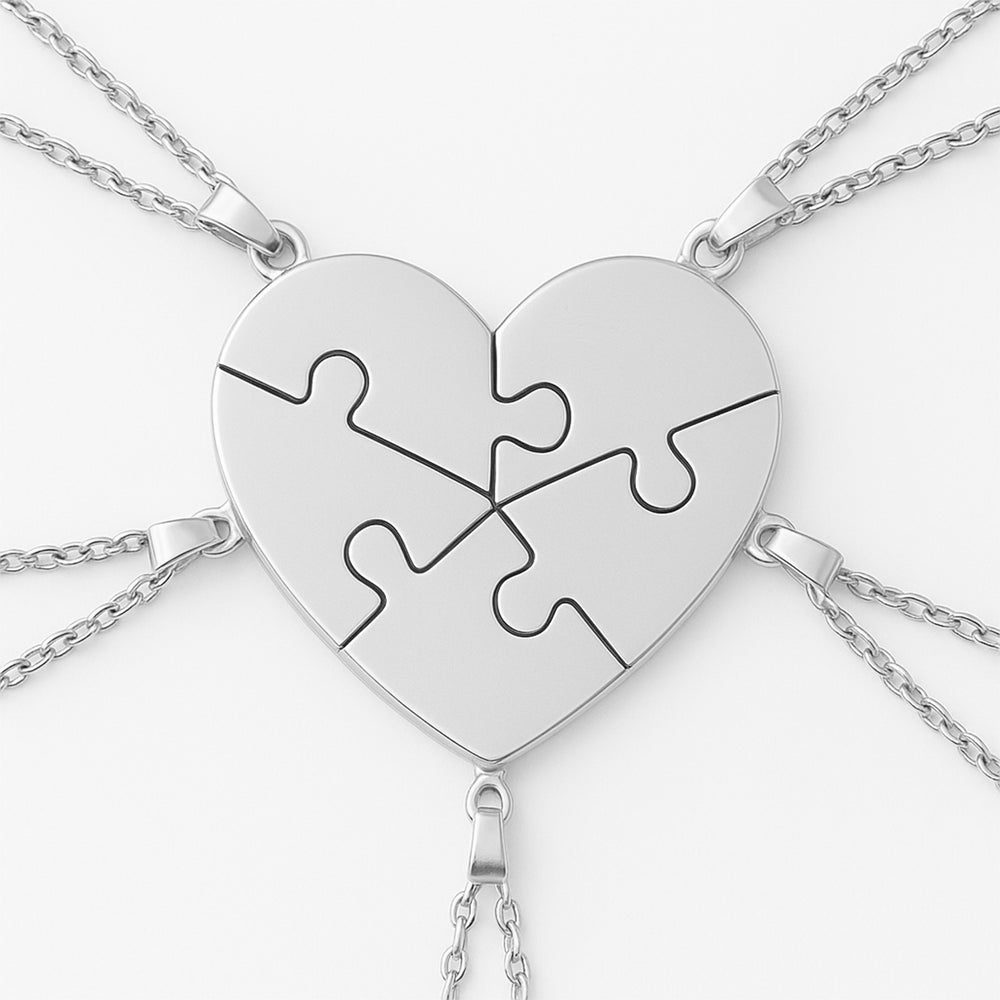 Collar de corazón con rompecabezas personalizado