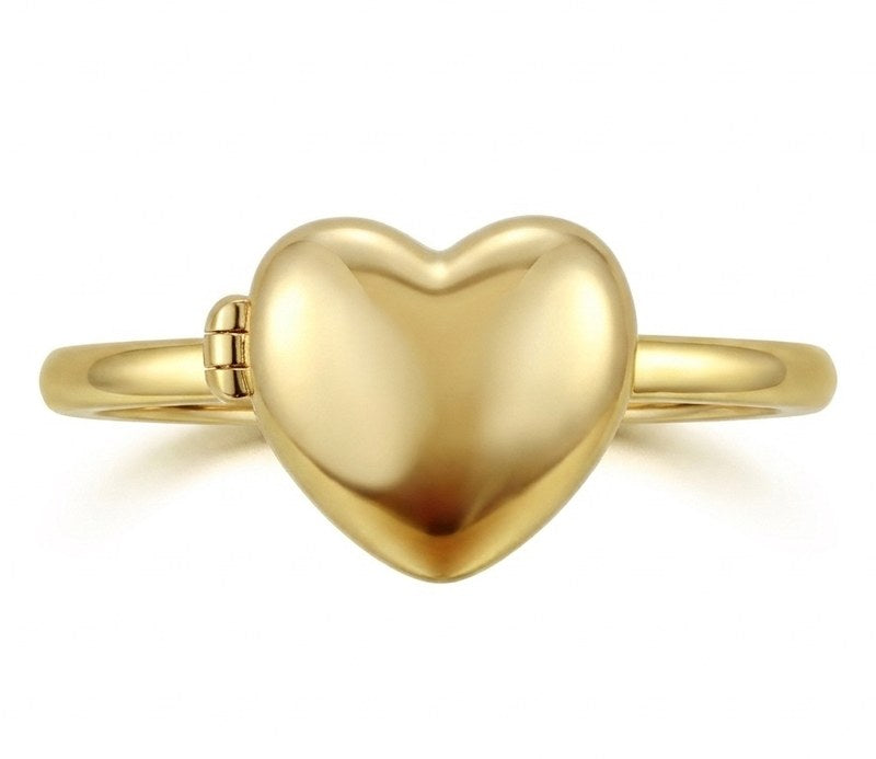 Your heart locket ring, closed, with your engraving on top